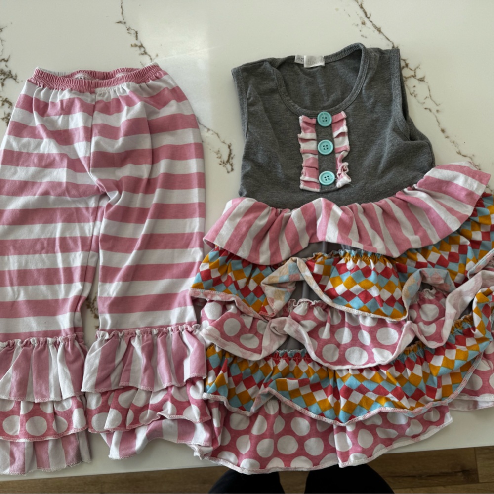 Pink and Gray Kids Outfit Set